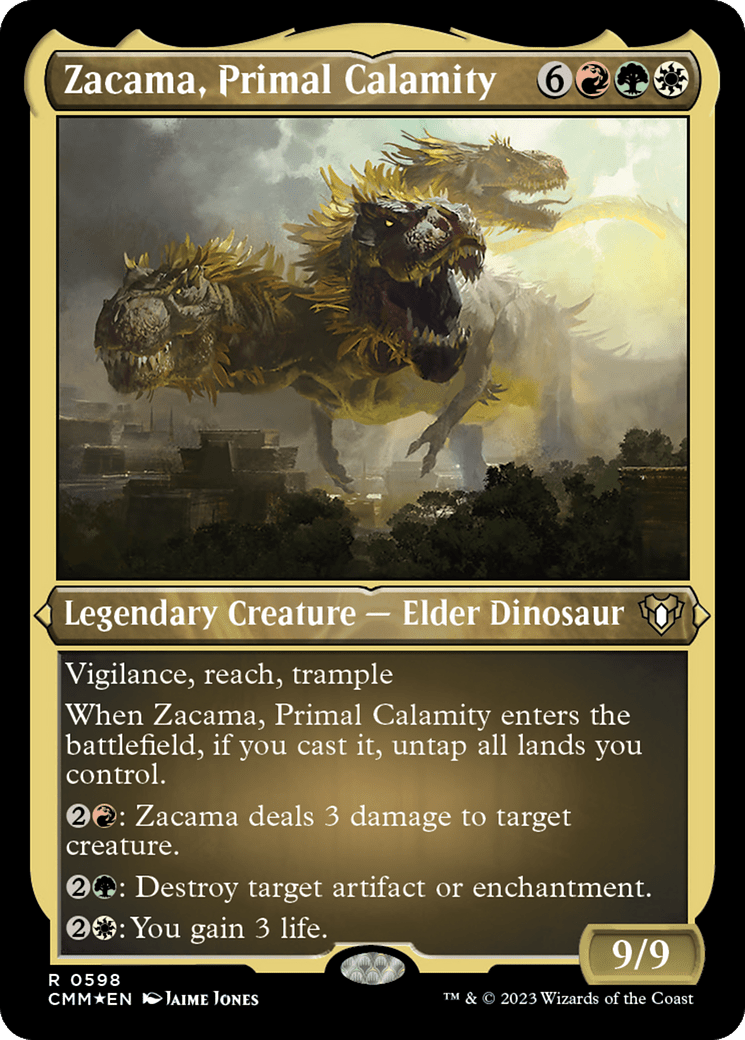 Zacama, Primal Calamity (CMM-598) - Commander Masters Etched Foil