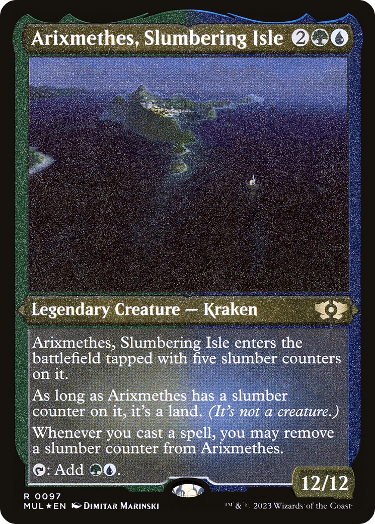 Arixmethes, Slumbering Isle (Foil Etched) |  Foil (097) [Multiverse Legends]
