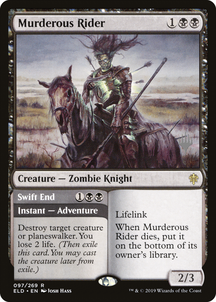 Murderous Rider // Swift End (Promo Pack) [Throne of Eldraine Promos] Foil