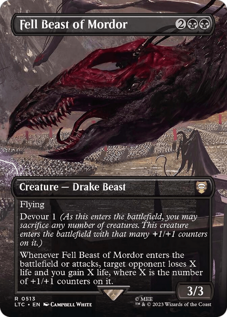 Fell Beast of Mordor (Borderless) [The Lord of the Rings: Tales of Middle-Earth Commander] Foil