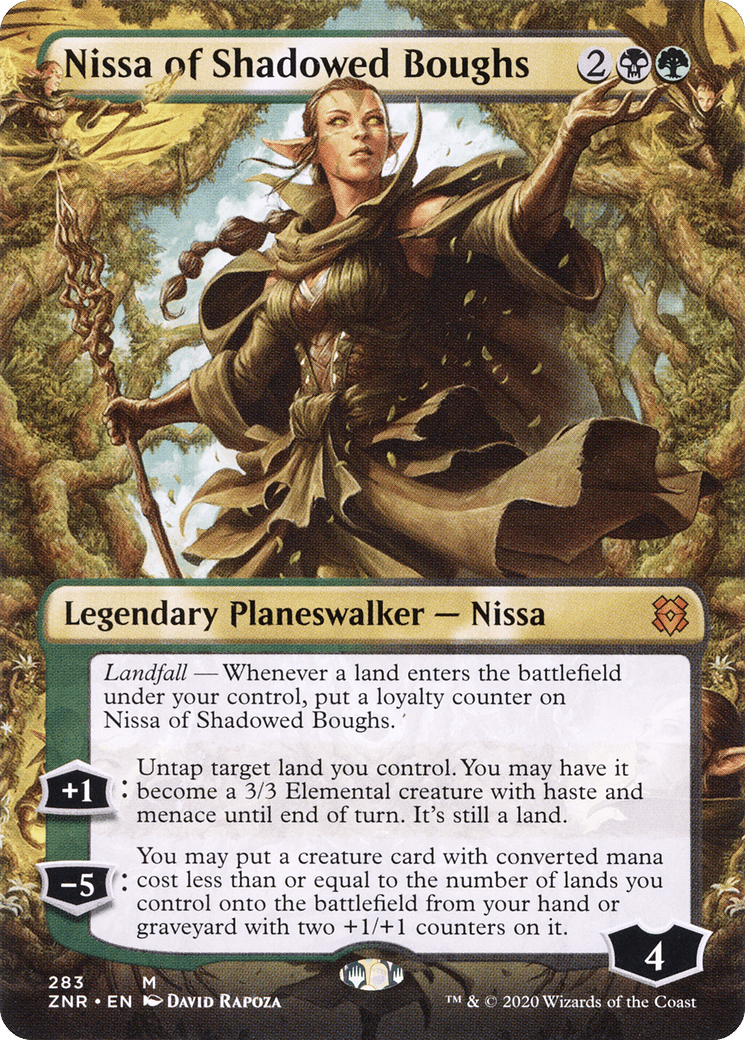 Nissa of Shadowed Boughs (Borderless) [Zendikar Rising] Foil