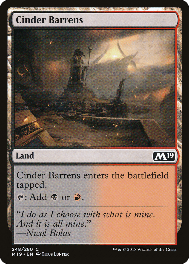 Cinder Barrens [Core Set 2019] Foil