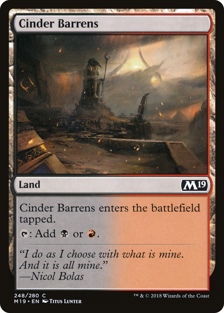 Cinder Barrens [Core Set 2019] Foil