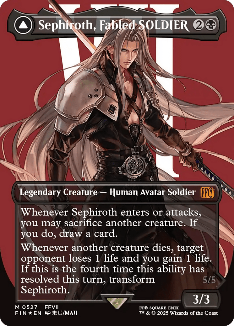 Sephiroth, Fabled SOLDIER (Borderless) (Surge Foil) (527) [FINAL FANTASY]