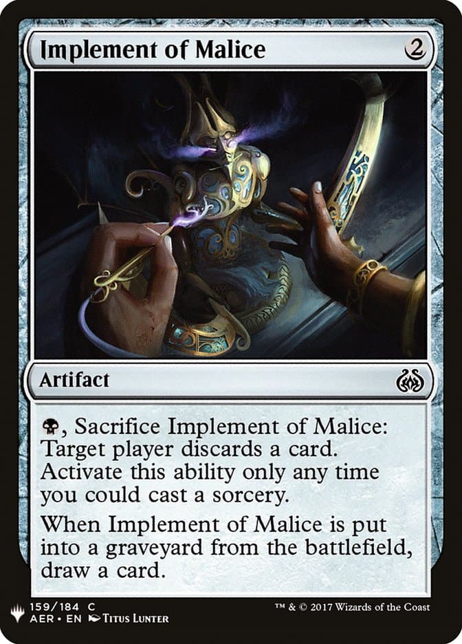 Implement of Malice |  (AER-159) [The List]