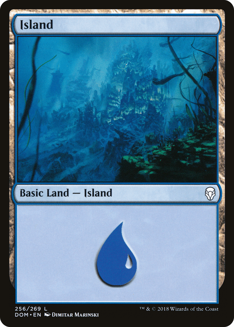 Island (256) [Dominaria] Foil