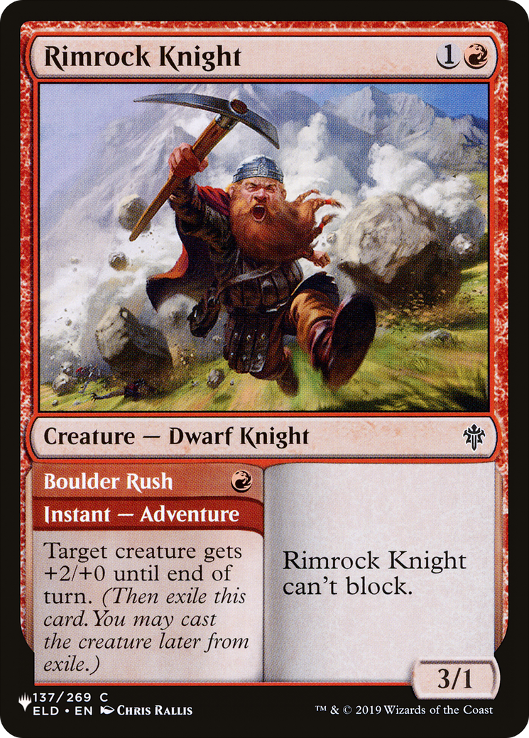 Rimrock Knight // Boulder Rush |  (ELD-137) [The List]