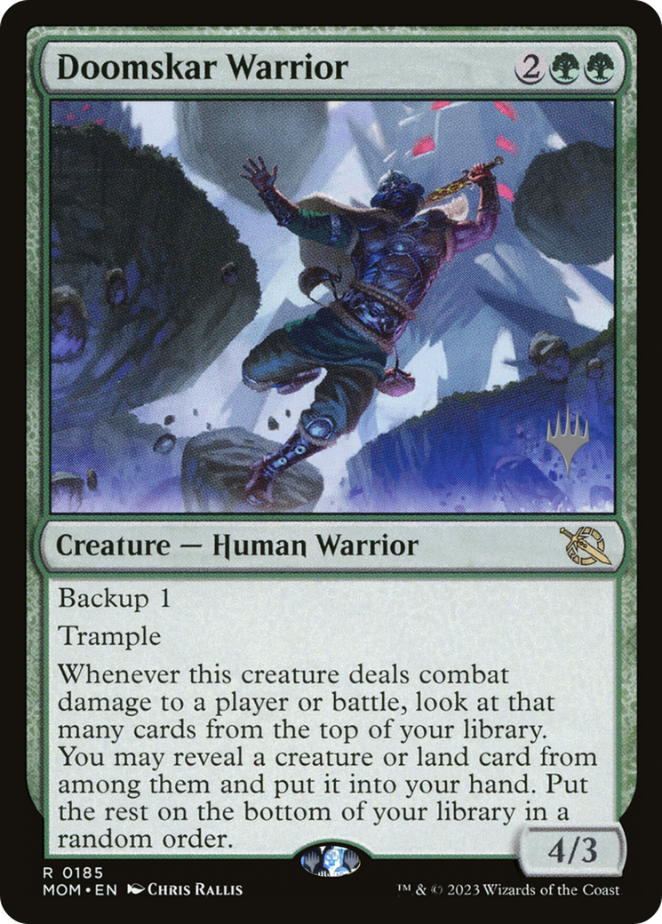 Doomskar Warrior (Promo Pack) [March of the Machine Promos] Foil