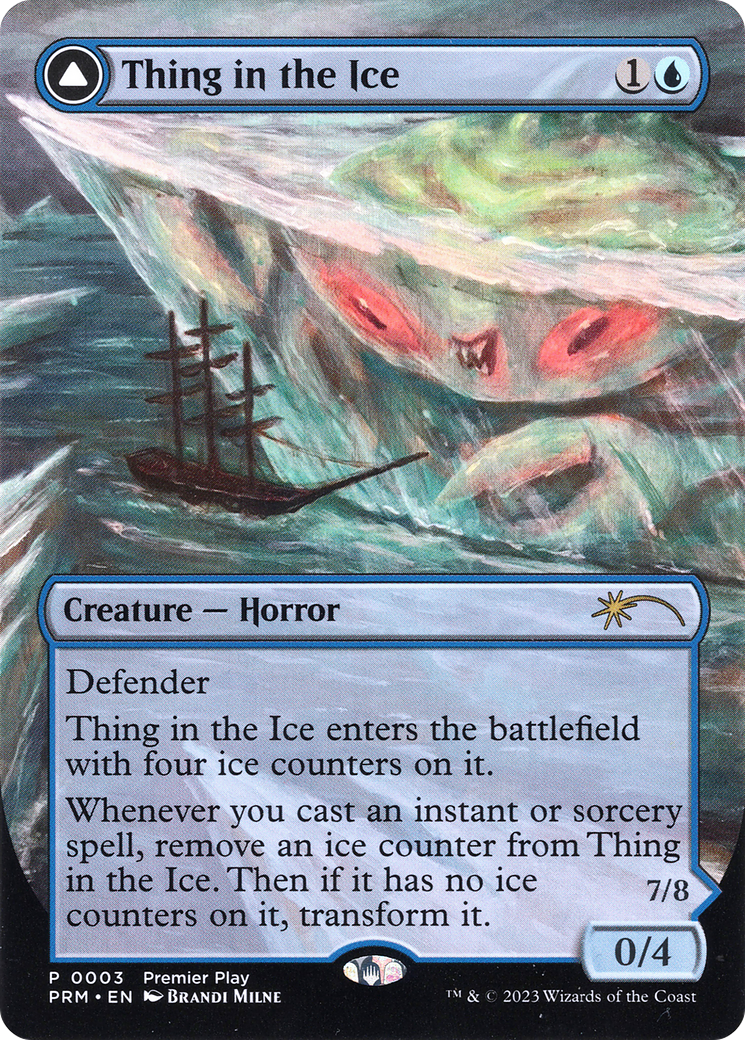 Thing in the Ice // Awoken Horror (Borderless Alternate Art) [Regional Championship Qualifiers 2023] Foil