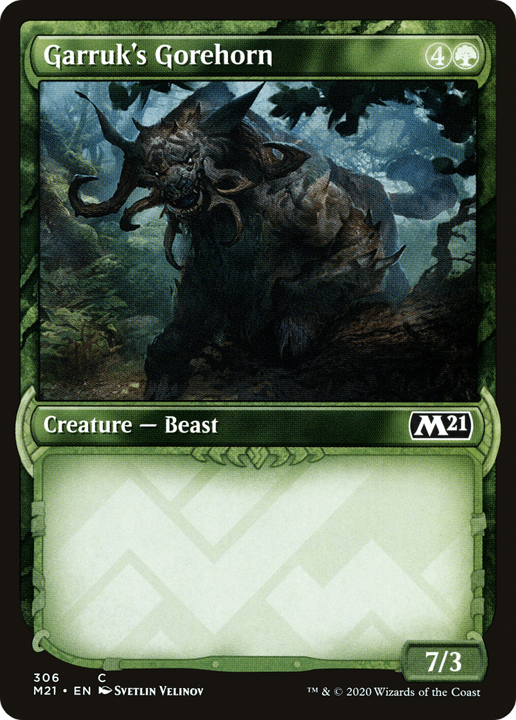 Garruk's Gorehorn (Showcase) [Core Set 2021] Foil