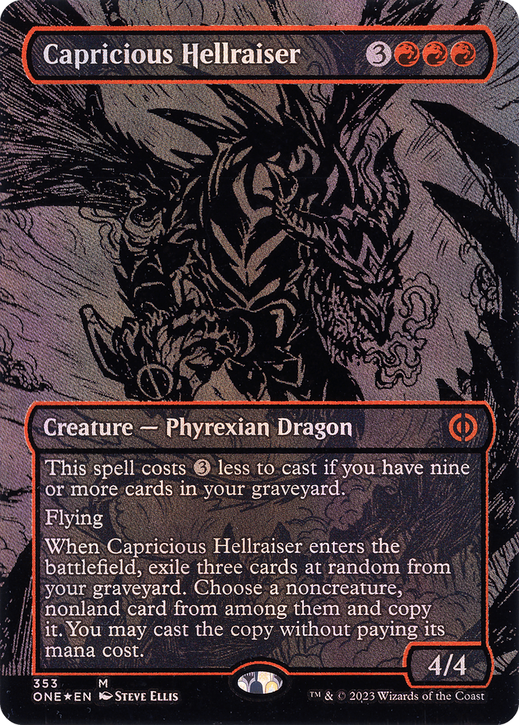 Capricious Hellraiser (Oil Slick Raised Foil) [Phyrexia: All Will Be One]