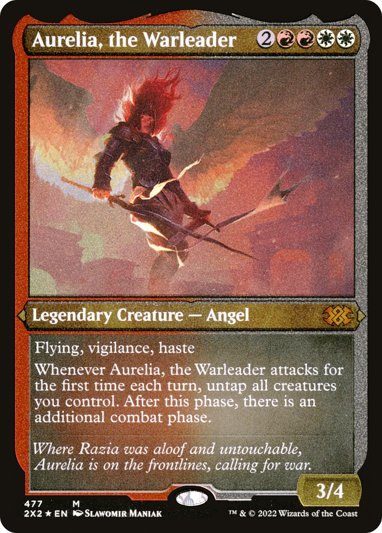 Aurelia, the Warleader (Foil Etched) |  Foil (477) [Double Masters 2022]