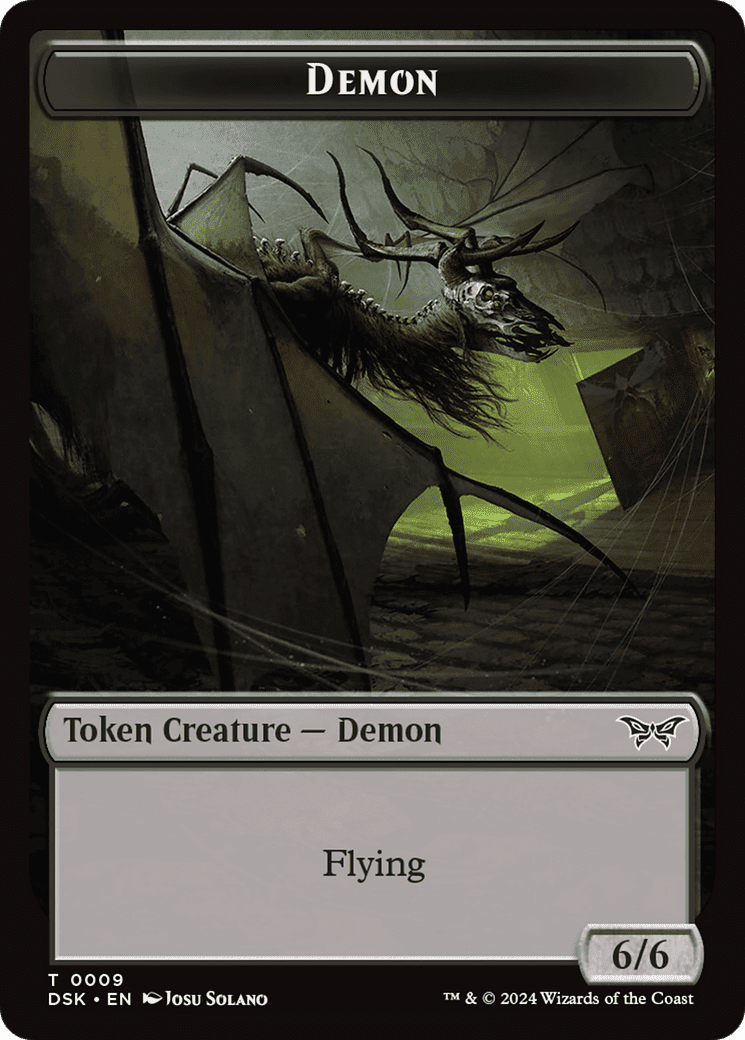Demon // Manifest Double-Sided Token [Duskmourn: House of Horror Tokens] Foil