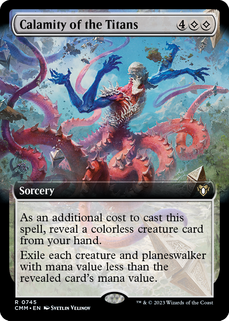 Calamity of the Titans (Extended Art) [Commander Masters] Foil