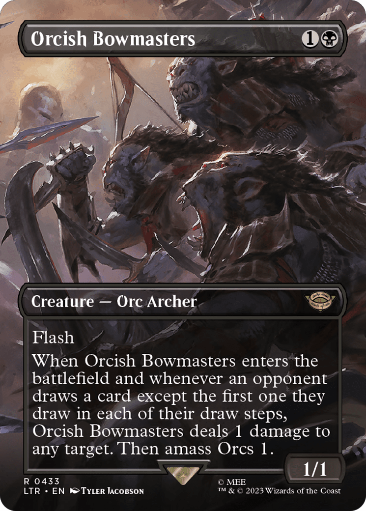 Orcish Bowmasters (Borderless Alternate Art) [The Lord of the Rings: Tales of Middle-Earth]