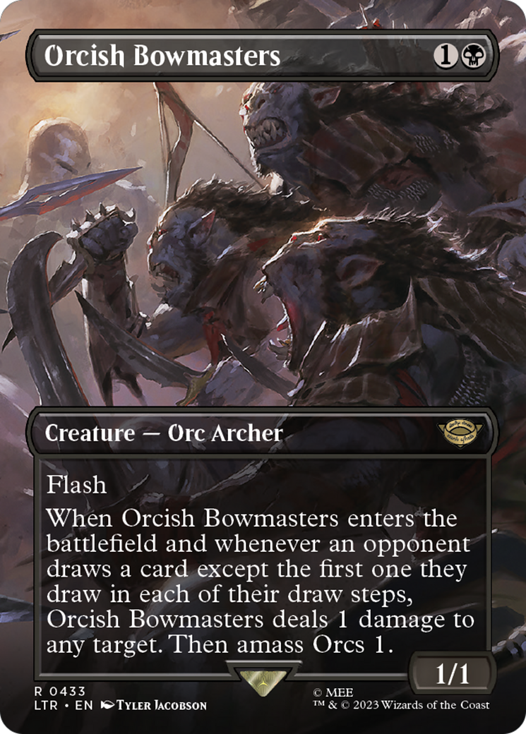 Orcish Bowmasters (Borderless Alternate Art) [The Lord of the Rings: Tales of Middle-Earth] Foil