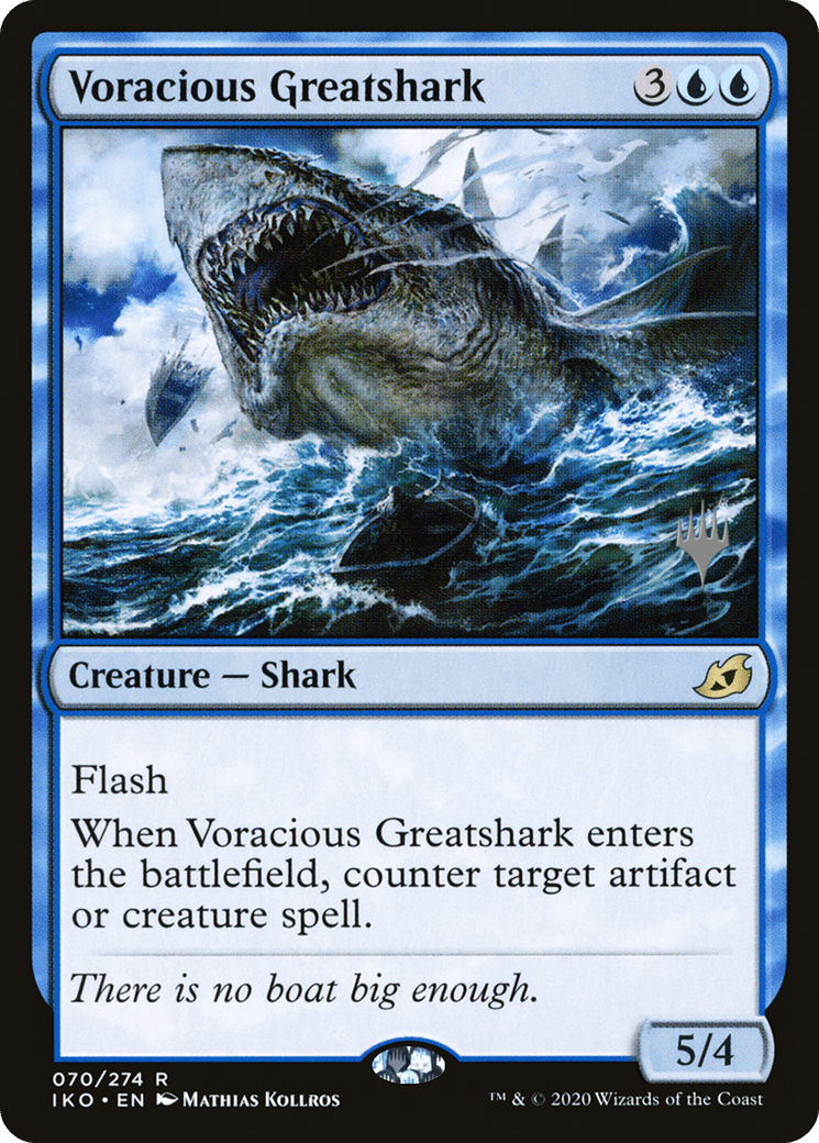 Voracious Greatshark (Promo Pack) [Ikoria: Lair of Behemoths Promos] Foil
