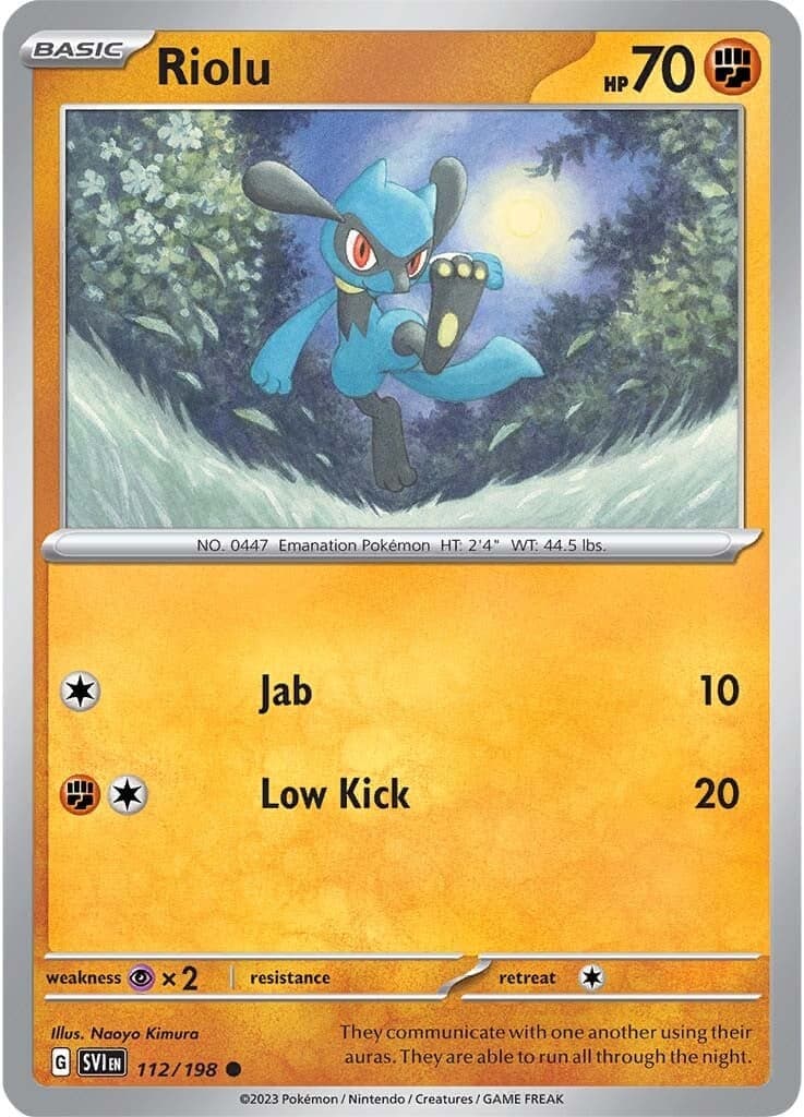 Riolu 112/198  - Reverse Holofoil SV01 Scarlet & Violet Base Set - Common