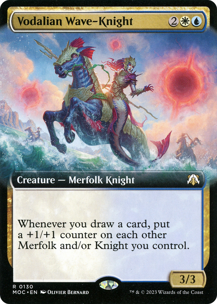 Vodalian Wave-Knight (130) [March of the Machine Commander] : (Extended Art) Foil