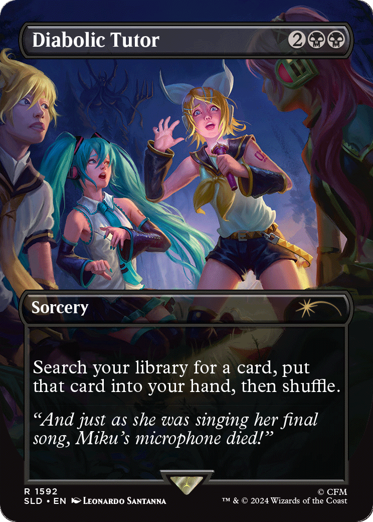 Diabolic Tutor (SLD-1592) - Secret Lair Drop (Borderless) Foil