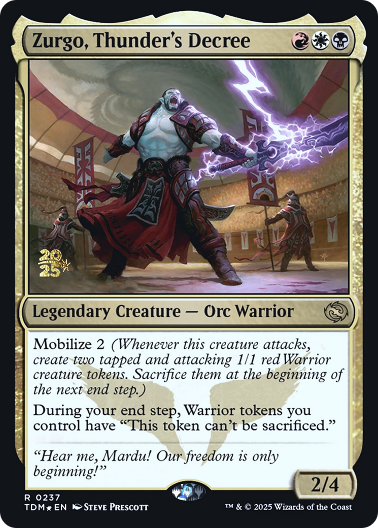 Zurgo, Thunder's Decree (237) [Prerelease Cards]  Foil