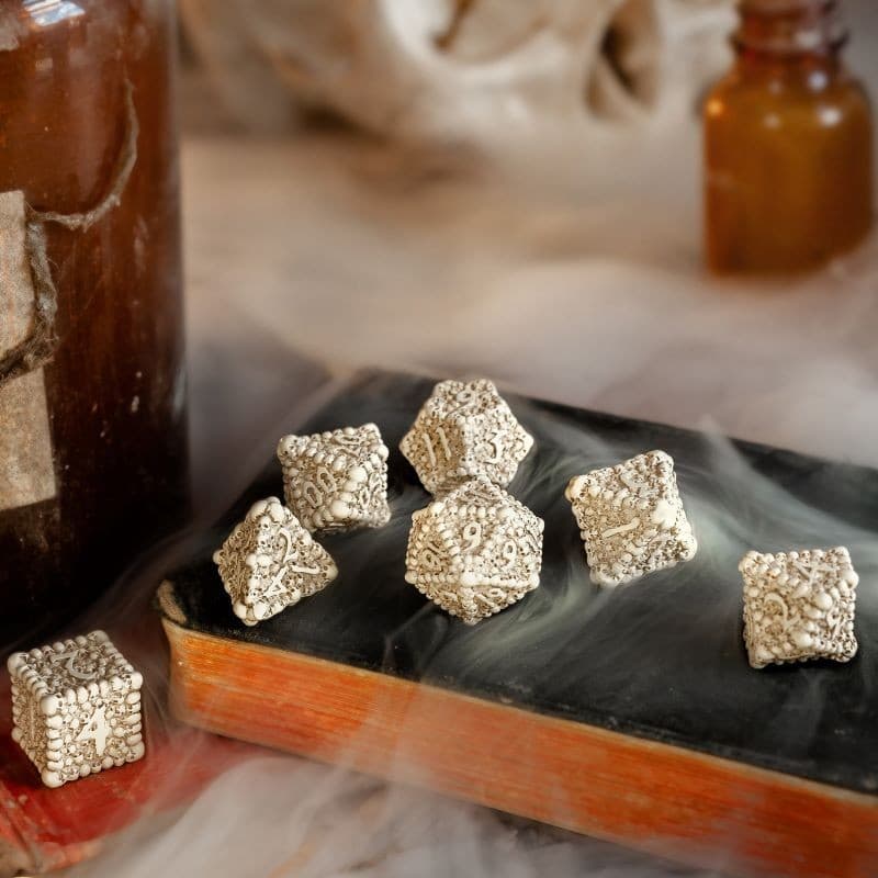 RPG Dice Set | Resin | Q Workshop - Dice Macabre | Set of 7