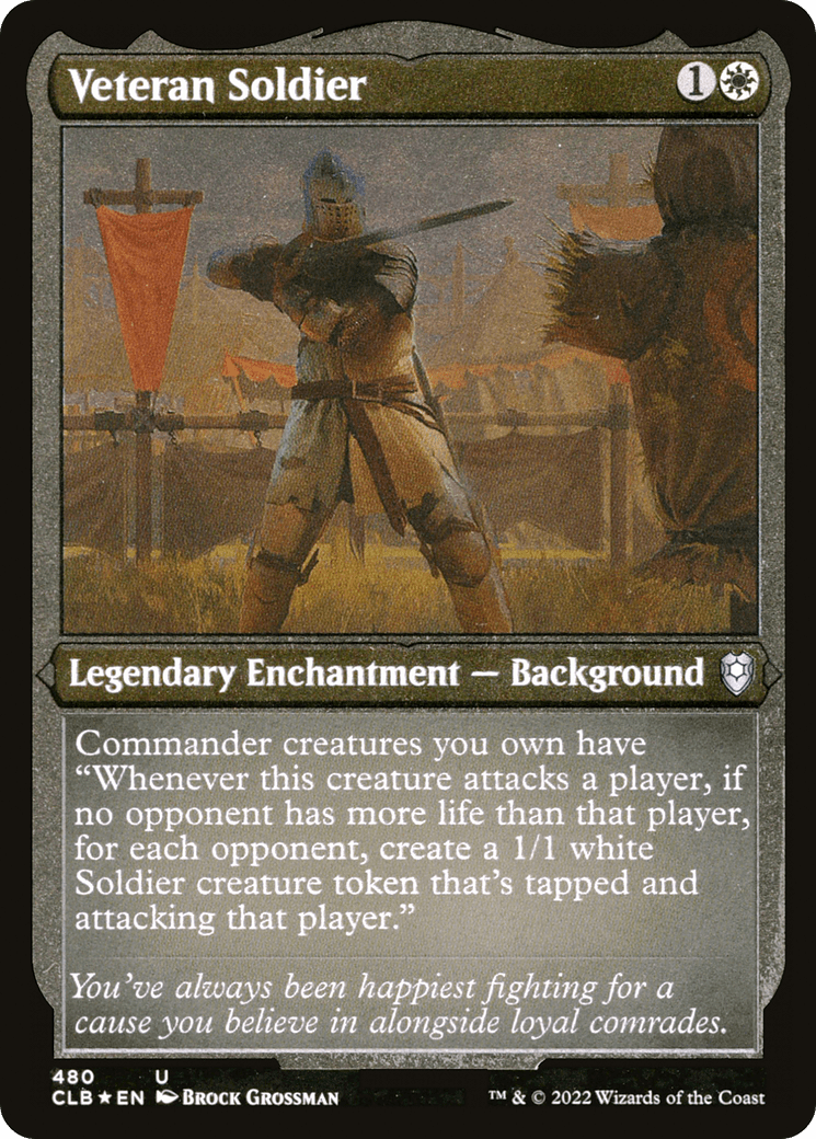 Veteran Soldier (Foil Etched) |  Foil (480) [Commander Legends: Battle for Baldur's Gate]