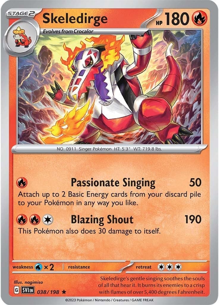 Skeledirge 038- SV01 Scarlet & Violet Base Set Reverse Holofoil