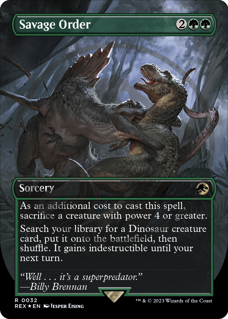 Savage Order (Emblem) (Borderless) [Jurassic World Collection Tokens]