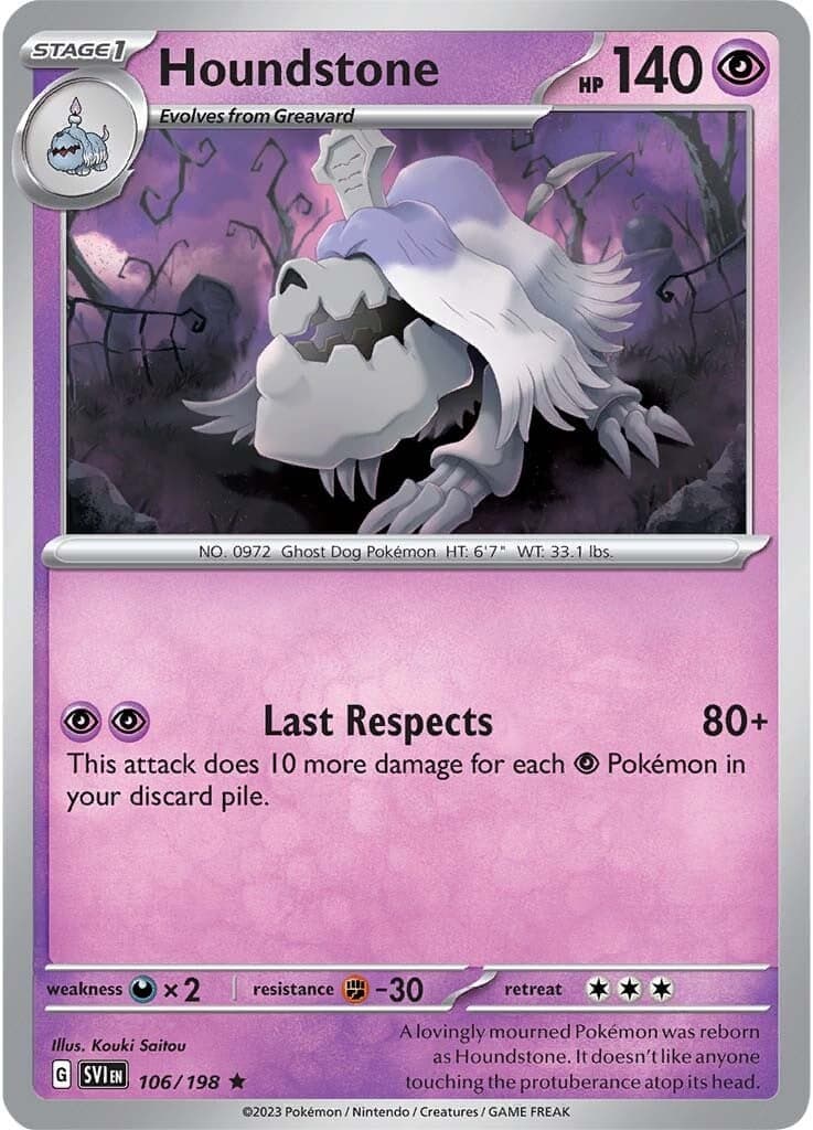Houndstone 106- SV01 Scarlet & Violet Base Set Reverse Holofoil