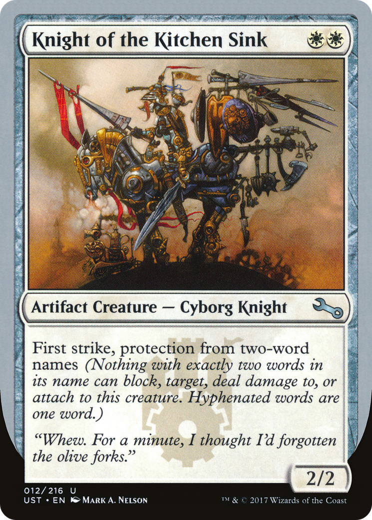 Knight of the Kitchen Sink ("protection from two-word names") [Unstable] Foil