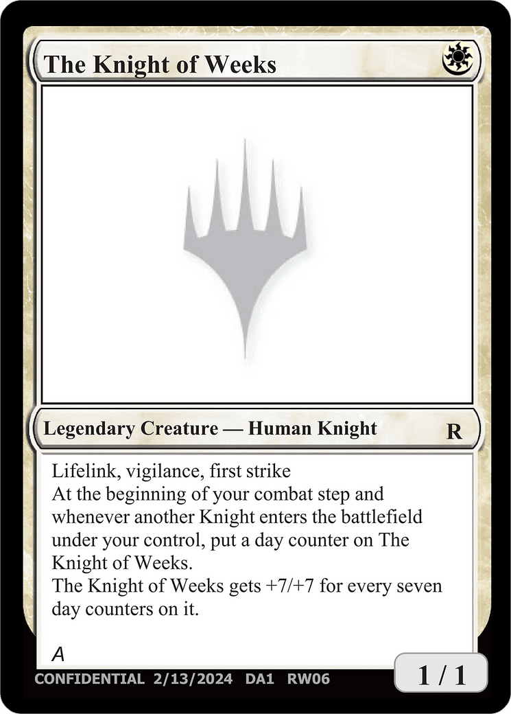 The Knight of Weeks (DA1-RW06) - Unknown Event