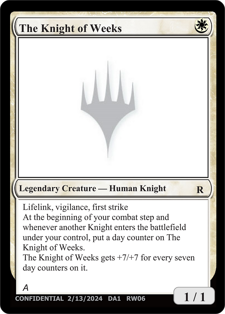 The Knight of Weeks (DA1-RW06) - Unknown Event