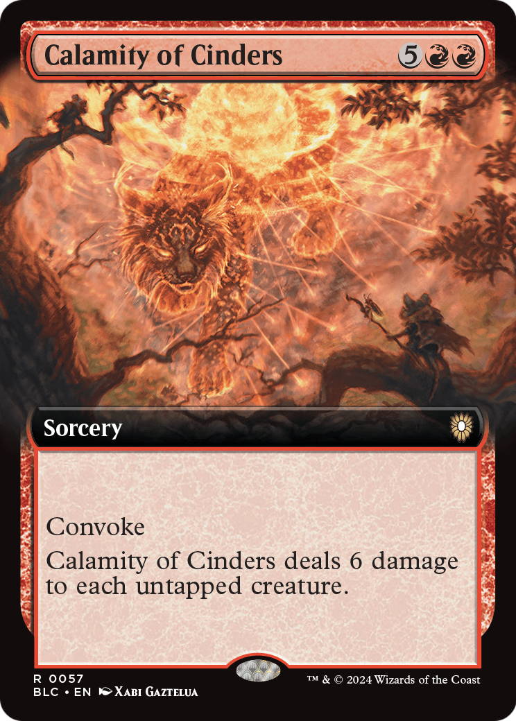 Calamity of Cinders (Extended Art) [Bloomburrow Commander] Foil