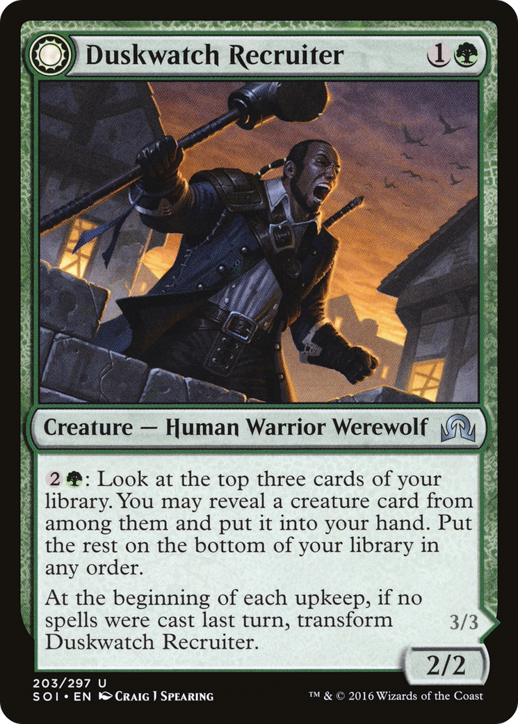 Duskwatch Recruiter // Krallenhorde Howler [Shadows over Innistrad] Foil