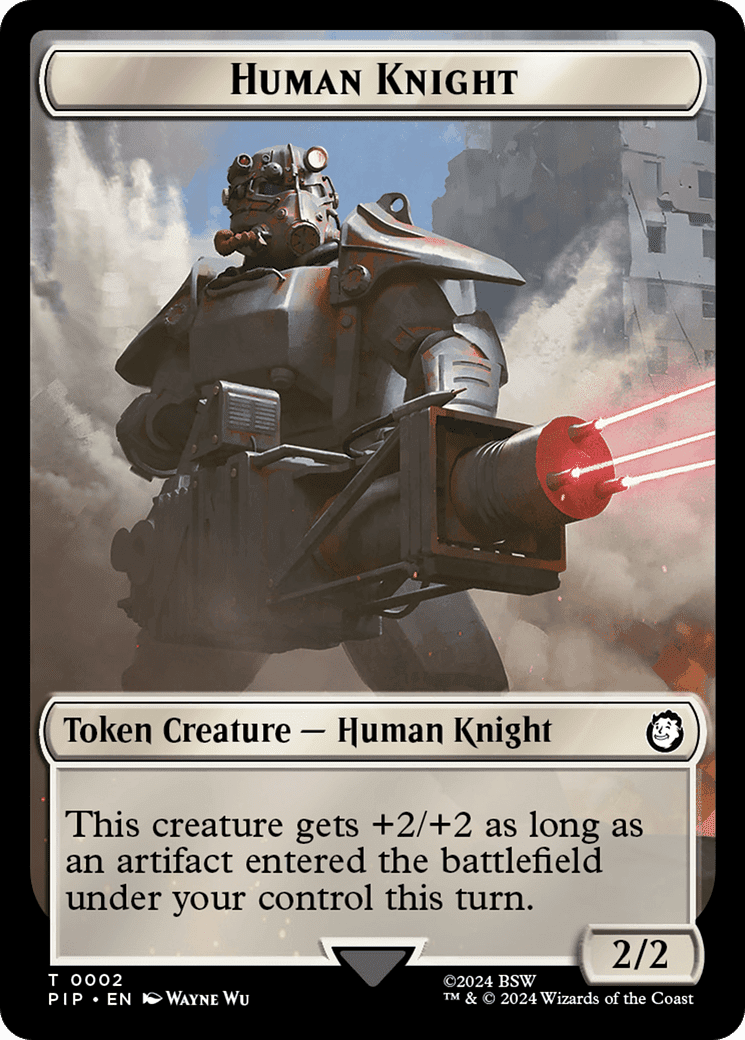 Treasure (0018) // Human Knight Double-Sided Token [Fallout Tokens] Foil