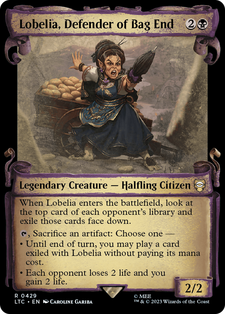 Lobelia, Defender of Bag End [The Lord of the Rings: Tales of Middle-Earth Commander Showcase Scrolls] Foil