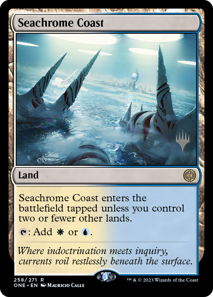 Seachrome Coast (Promo Pack) [Phyrexia: All Will Be One Promos] Foil