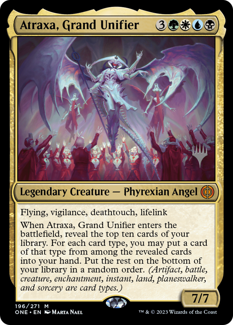 Atraxa, Grand Unifier (Promo Pack) [Phyrexia: All Will Be One Promos] Foil