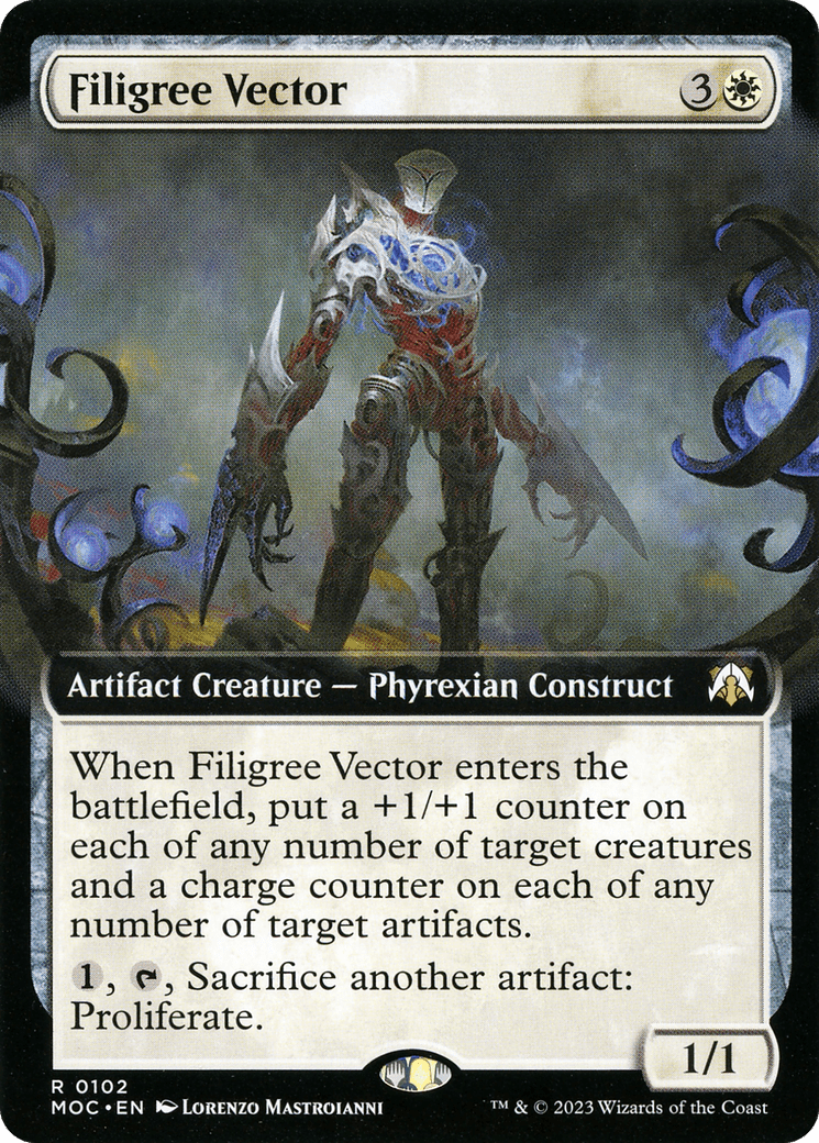 Filigree Vector (Extended Art) [March of the Machine Commander] Foil