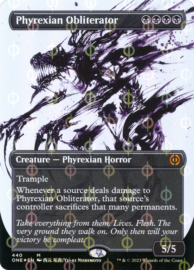 Phyrexian Obliterator (Borderless Ichor Step-and-Compleat Foil) [Phyrexia: All Will Be One]
