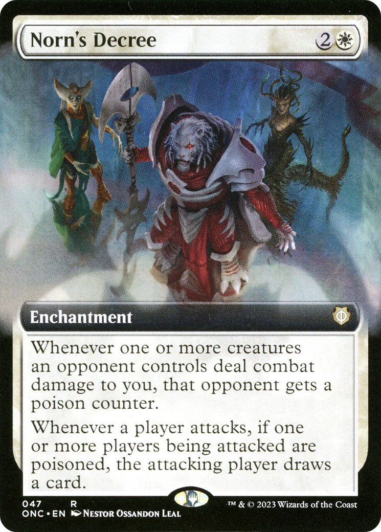 Norn's Decree (Extended Art) [Phyrexia: All Will Be One Commander] Foil