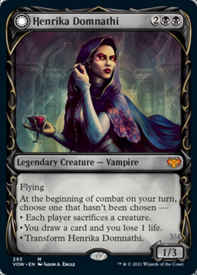 Henrika Domnathi // Henrika, Infernal Seer (Showcase Fang Frame) [Innistrad: Crimson Vow] Foil