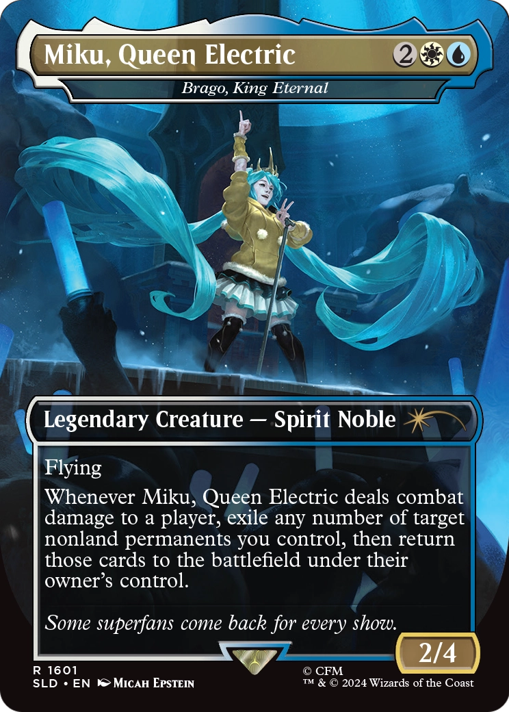 Brago, King Eternal (1601) [Secret Lair Drop]  / Miku, Queen Electric (Borderless) Foil