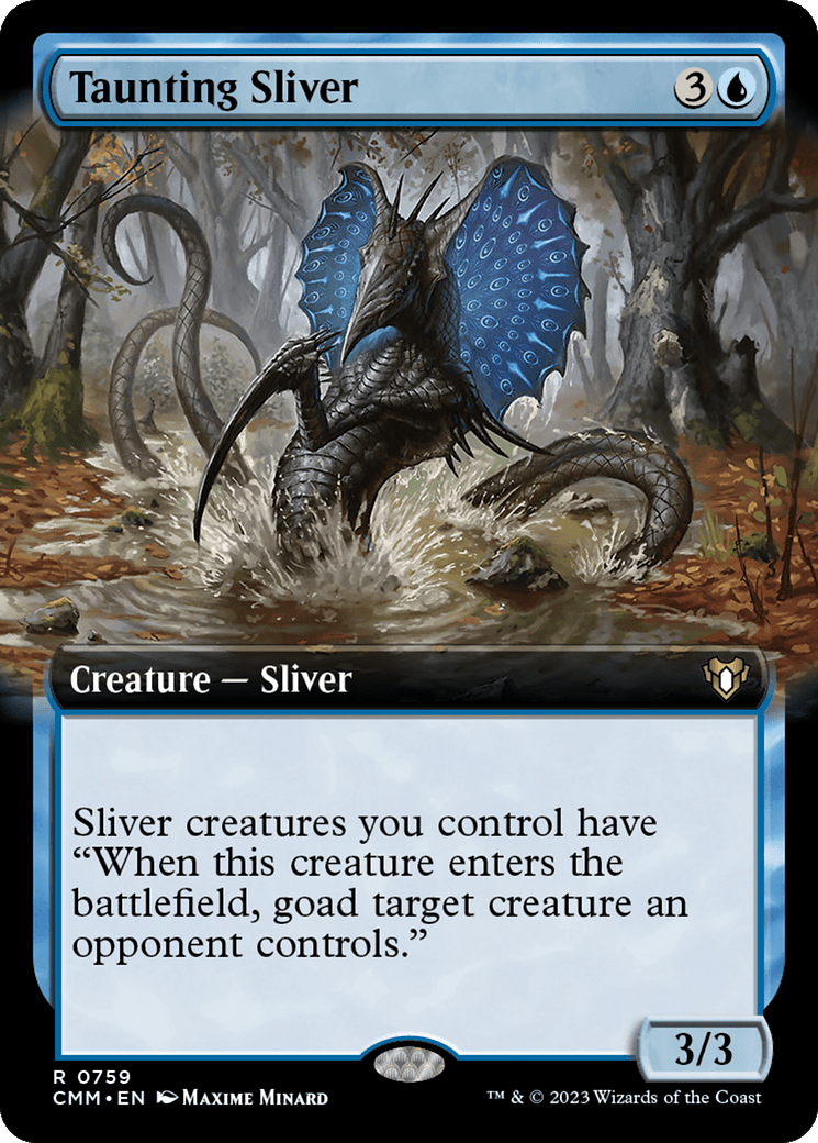 Taunting Sliver (Extended Art) [Commander Masters] Foil