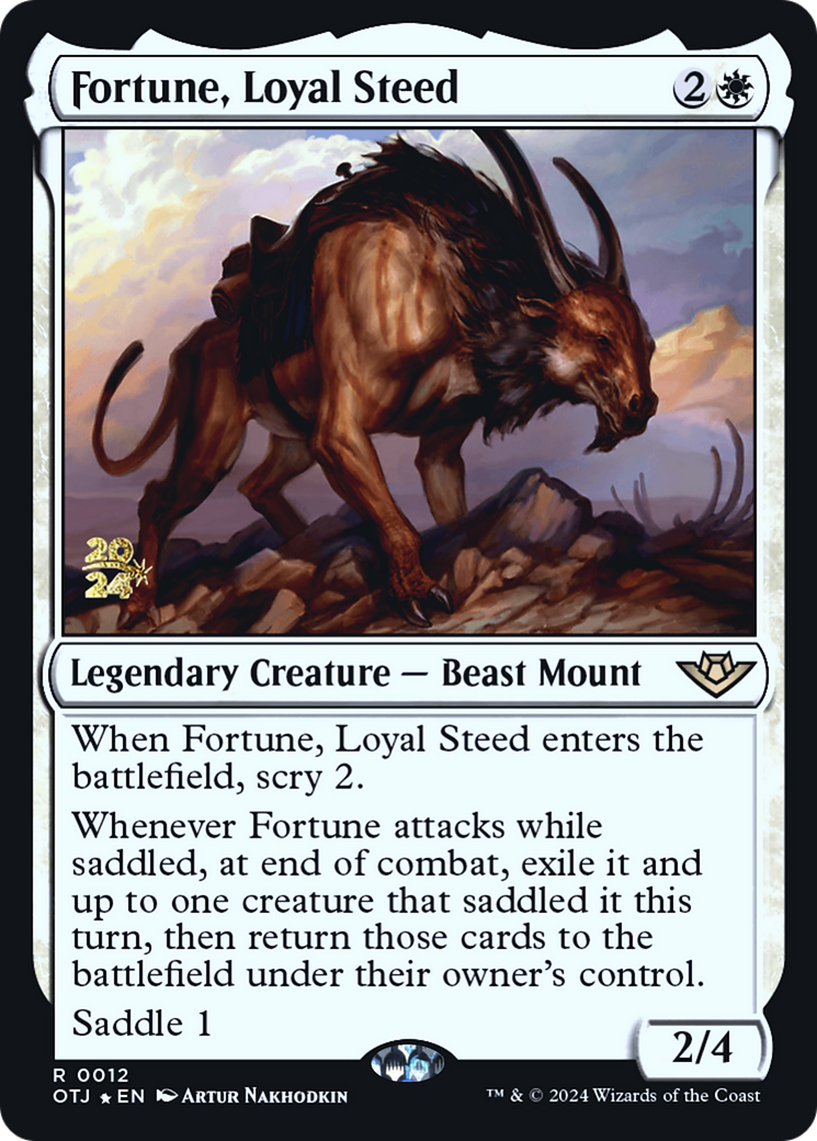 Fortune, Loyal Steed |  Foil (012) [Outlaws of Thunder Junction Promos]