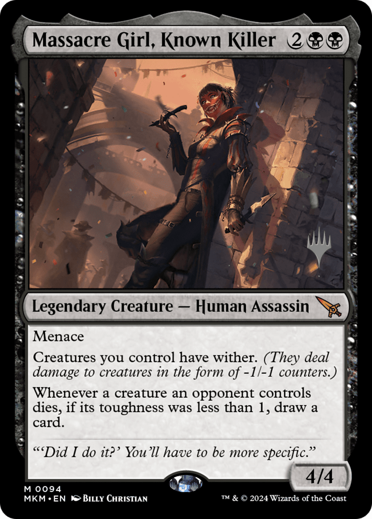 Massacre Girl, Known Killer (Promo Pack) [Murders at Karlov Manor Promos] Foil