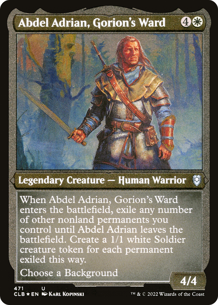 Abdel Adrian, Gorion's Ward (Foil Etched) |  Foil (471) [Commander Legends: Battle for Baldur's Gate]