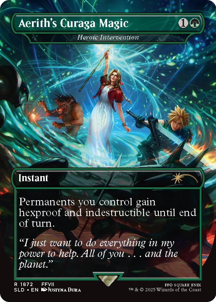 Heroic Intervention (1872) [Secret Lair Drop]  / Aerith's Curaga Magic (Borderless)