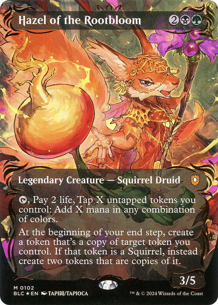 Hazel of the Rootbloom (Borderless) (Raised Foil) [Bloomburrow Commander]